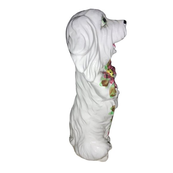 Tall White Sitting Ceramic Dog Figurine Made in Japan - Picture 7 of 9